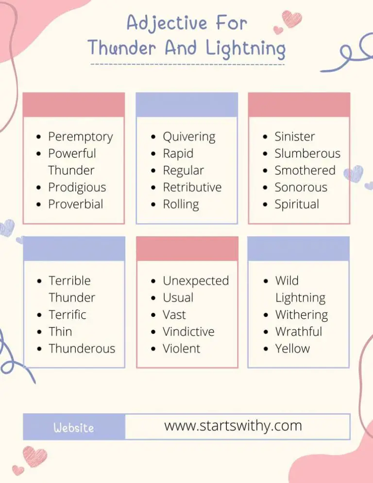 250 Adjective Words To Describe Thunder And Lightning