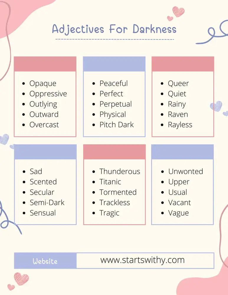 Adjectives For Darkness