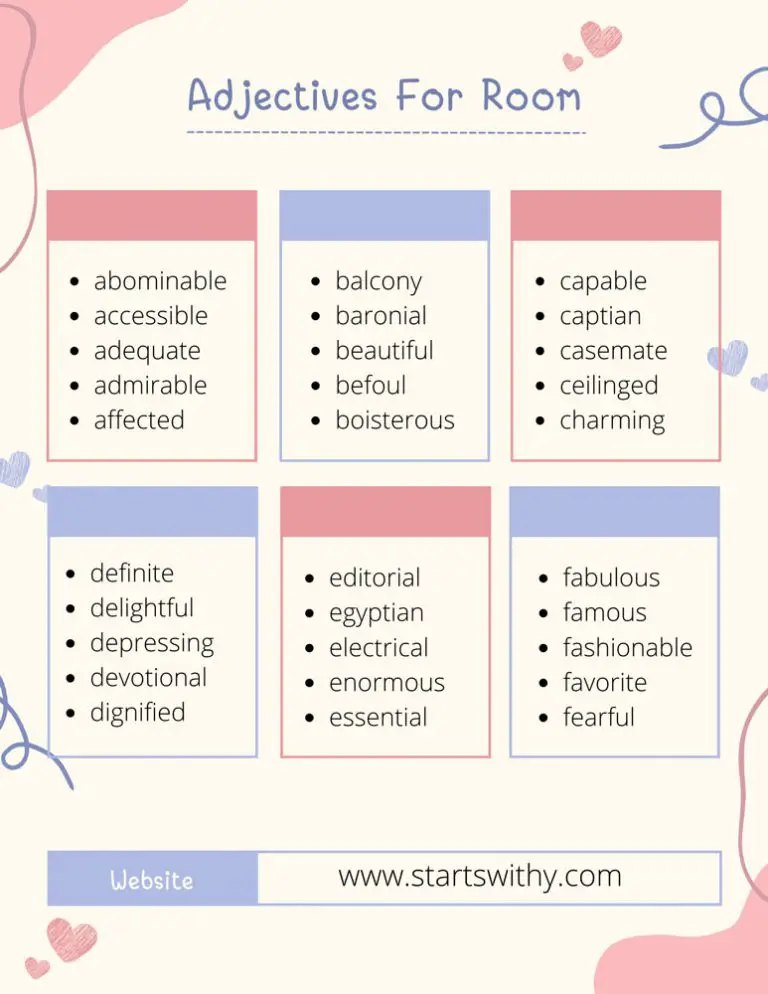 French Adjectives To Describe A Room