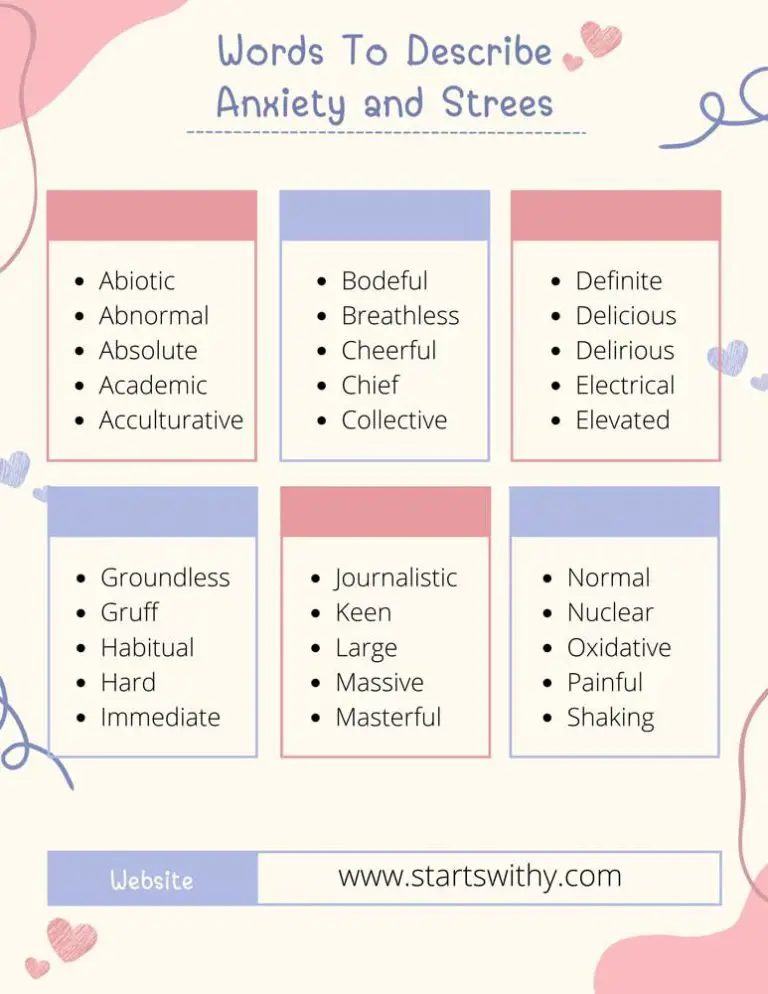 450 Adjectives For Strees And Anxiety Describe Stress