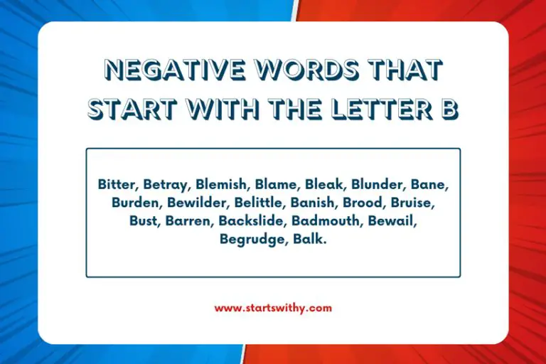 280+ Negative Words That Start With B