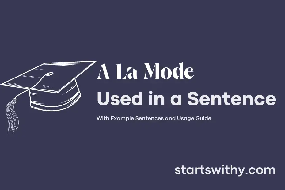 a la mode example sentence