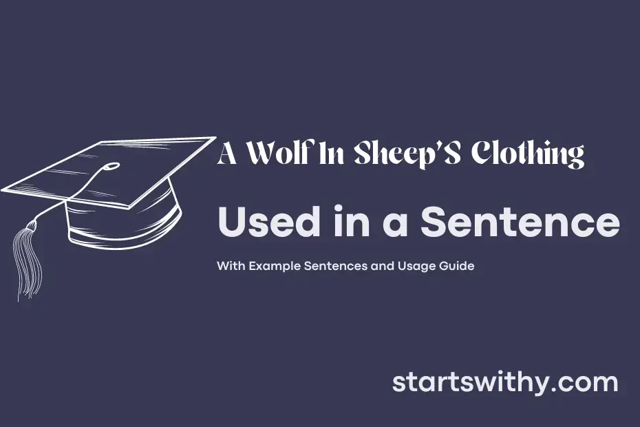sentence with A Wolf In Sheep'S Clothing