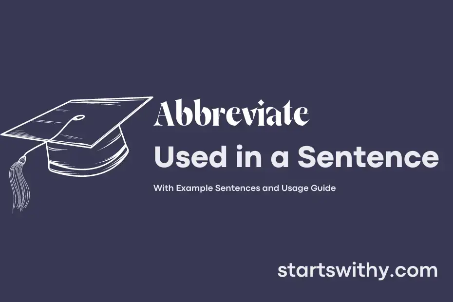 sentence with Abbreviate