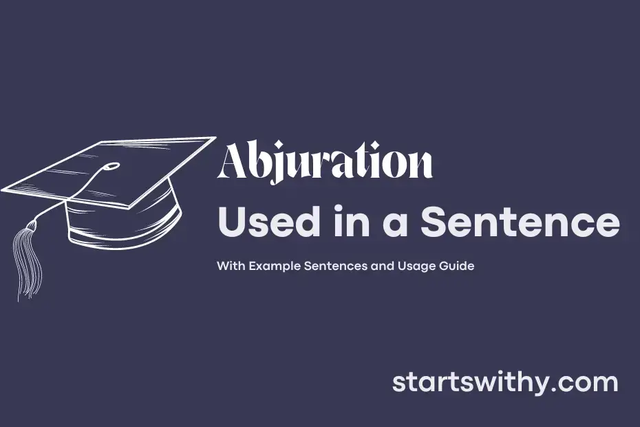 sentence with Abjuration