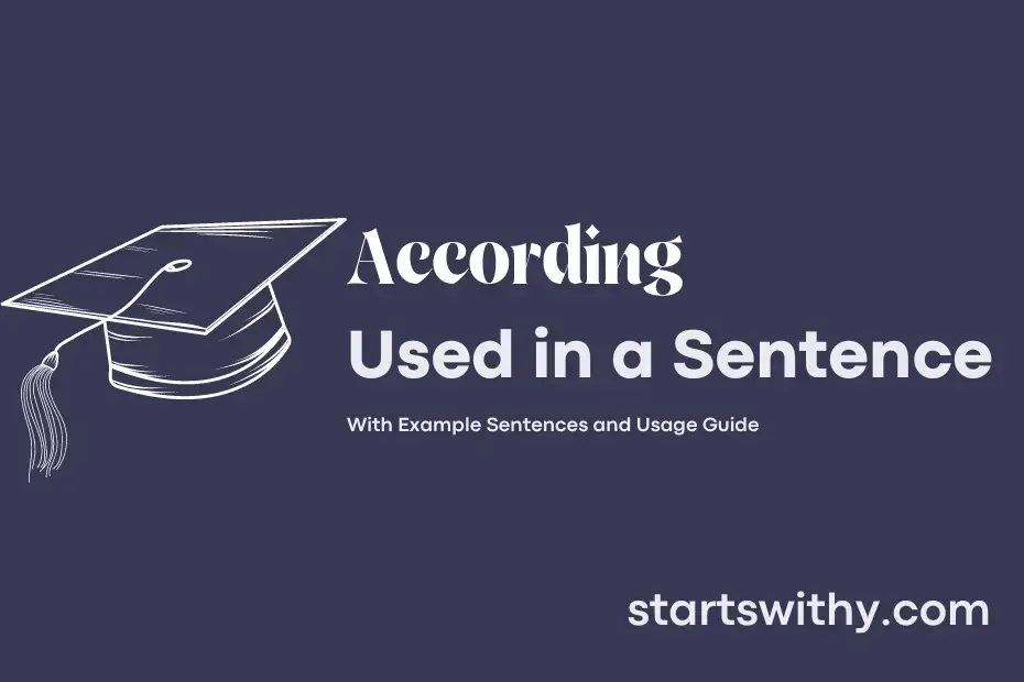 sentence with According