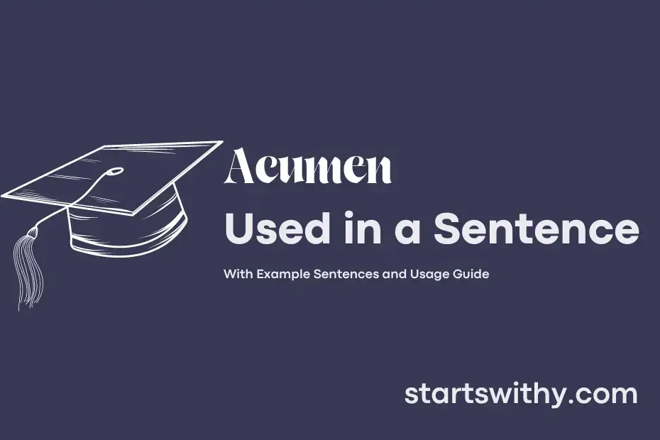 sentence with Acumen
