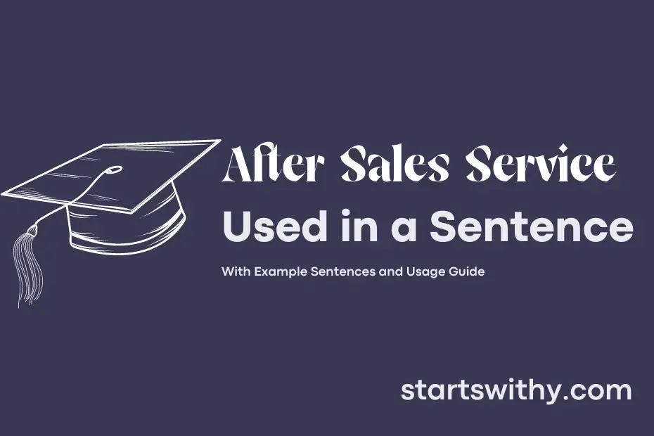 sentence with After Sales Service