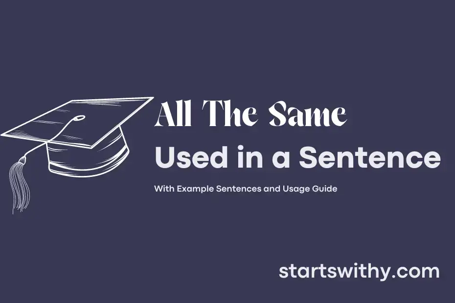 All The Same In A Sentence Examples 21 Ways To Use All The Same 