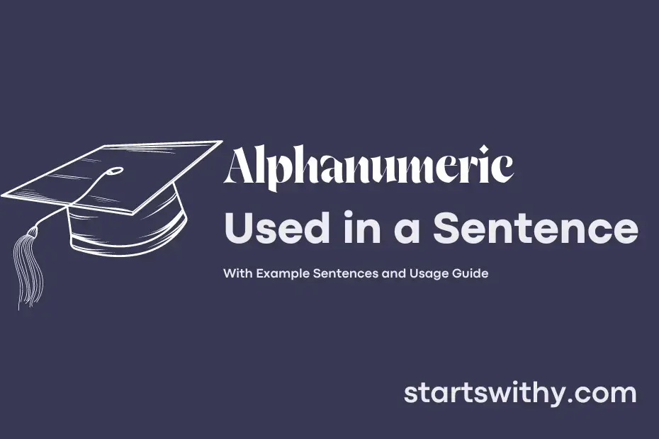 sentence with Alphanumeric