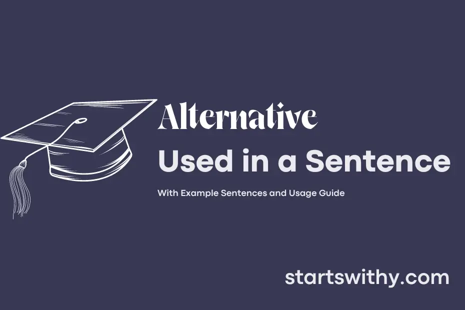 ALTERNATIVE in a Sentence Examples: 21 Ways to Use Alternative