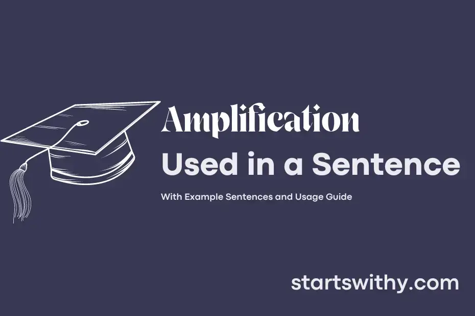 AMPLIFICATION in a Sentence Examples 21 Ways to Use Amplification