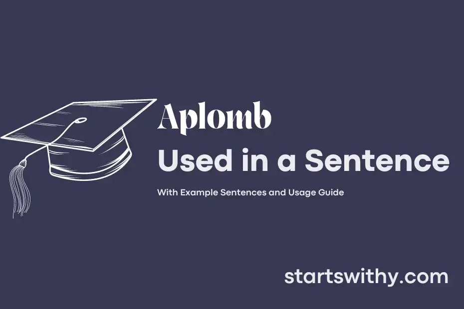 Aplomb In A Sentence Examples: 21 Ways To Use Aplomb