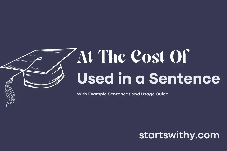 AT THE COST OF in a Sentence Examples 21 Ways to Use At The Cost Of