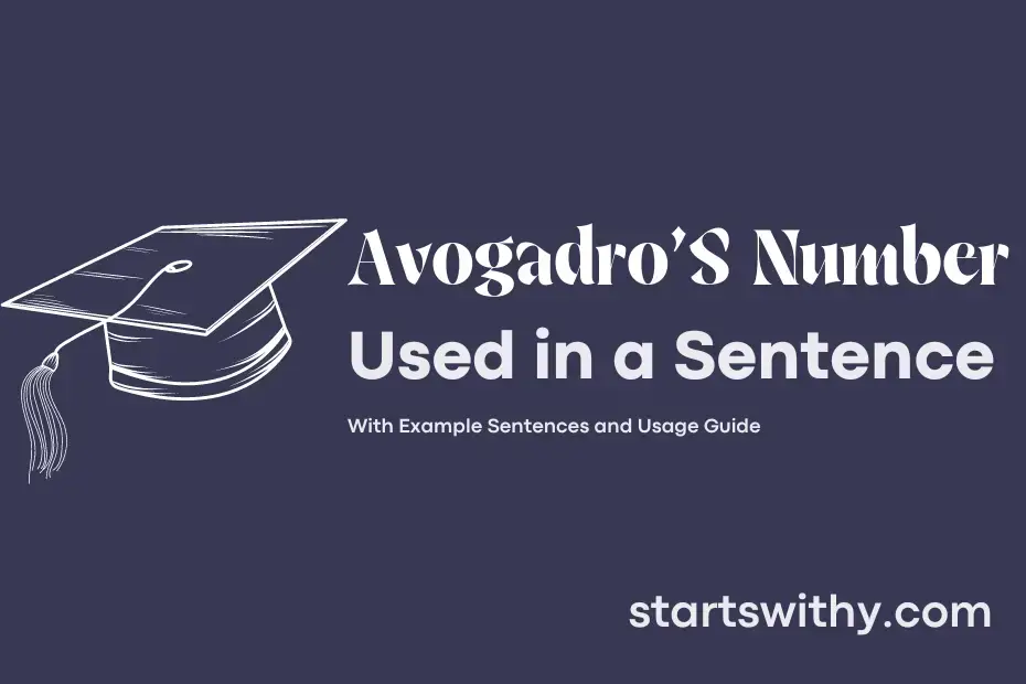 sentence with Avogadro'S Number
