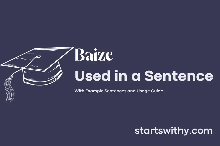 sentence with Baize