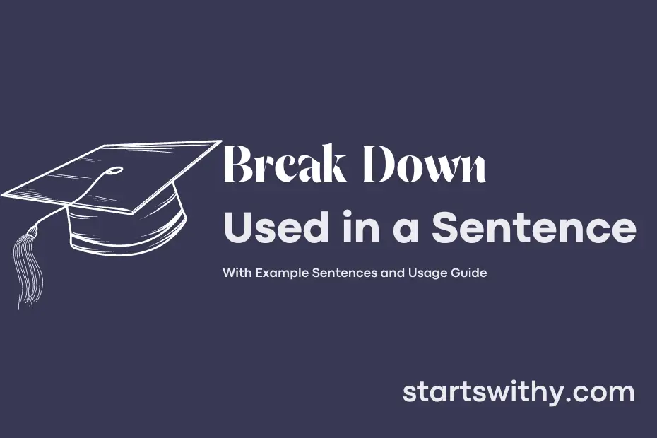 sentence with Break Down
