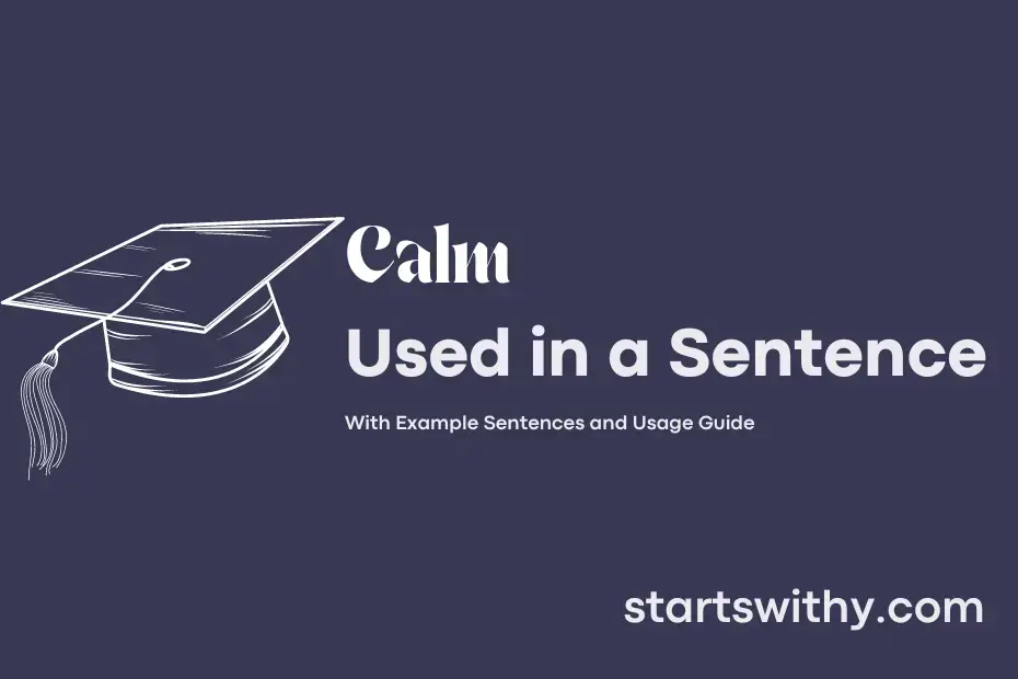 sentence with Calm
