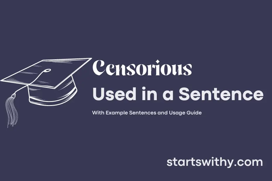 sentence with Censorious
