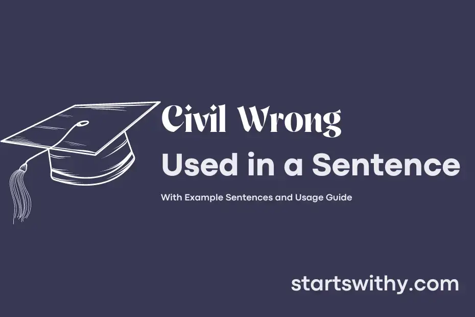 sentence with Civil Wrong