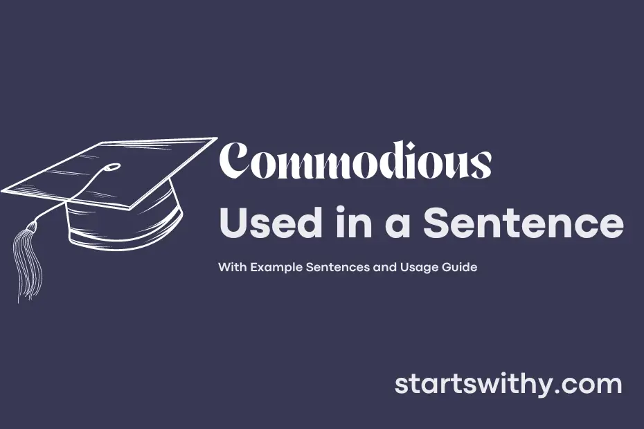 sentence with Commodious