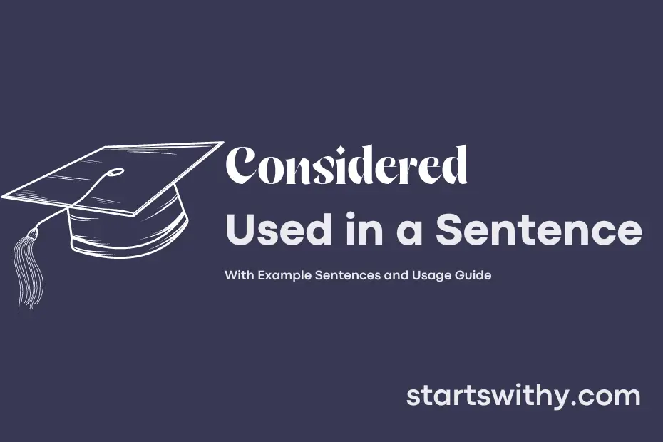 sentence with Considered