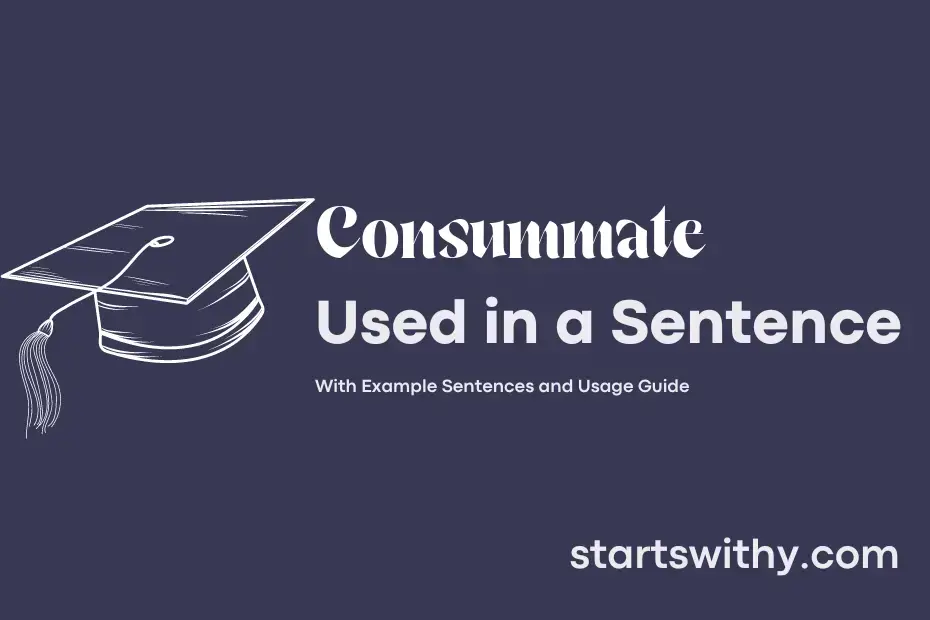 sentence with Consummate