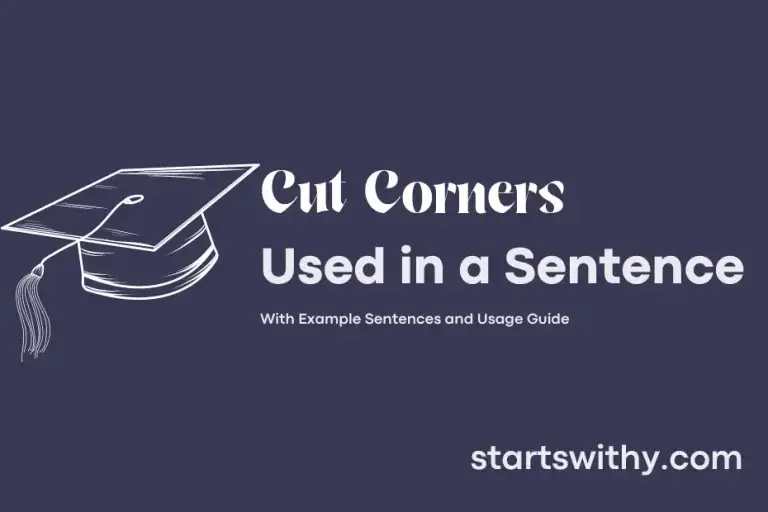 Cut Corners In A Sentence