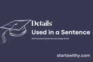 Details In A Sentence Examples: 21 Ways To Use Details