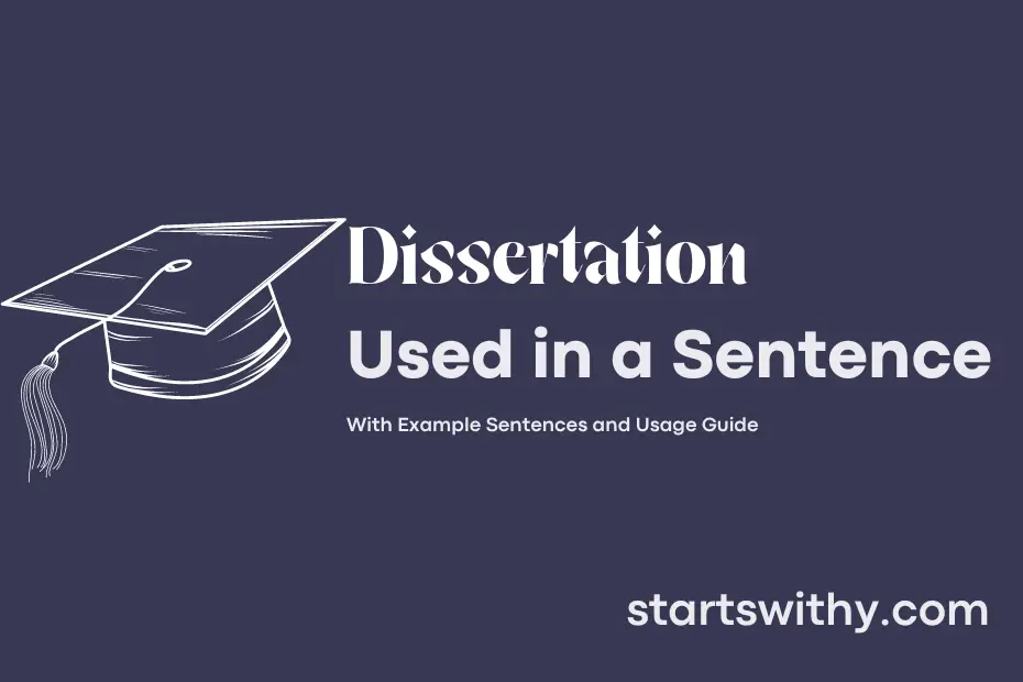 how to use dissertation in a sentence