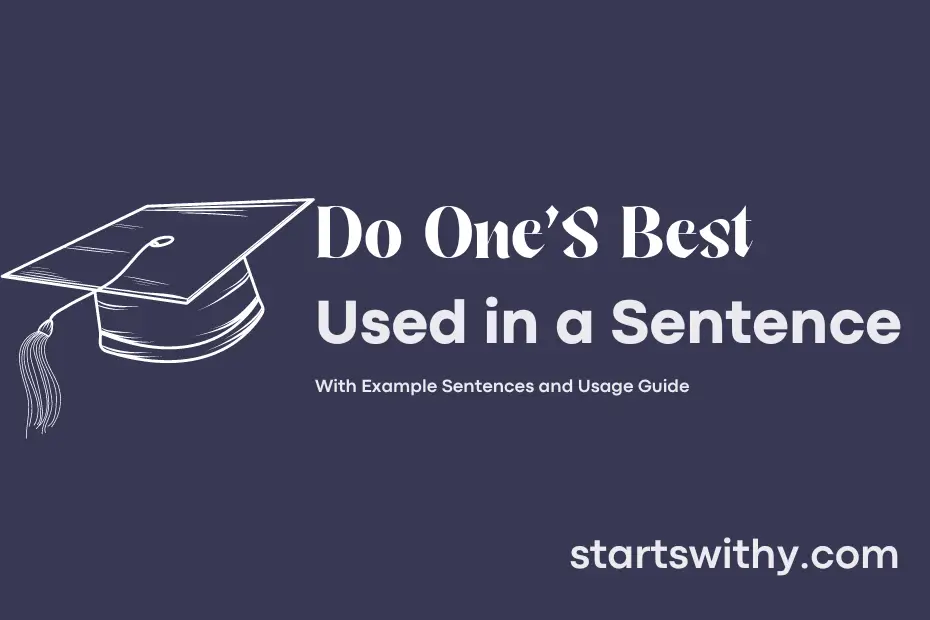 DO ONE S BEST In A Sentence Examples 21 Ways To Use Do One S Best