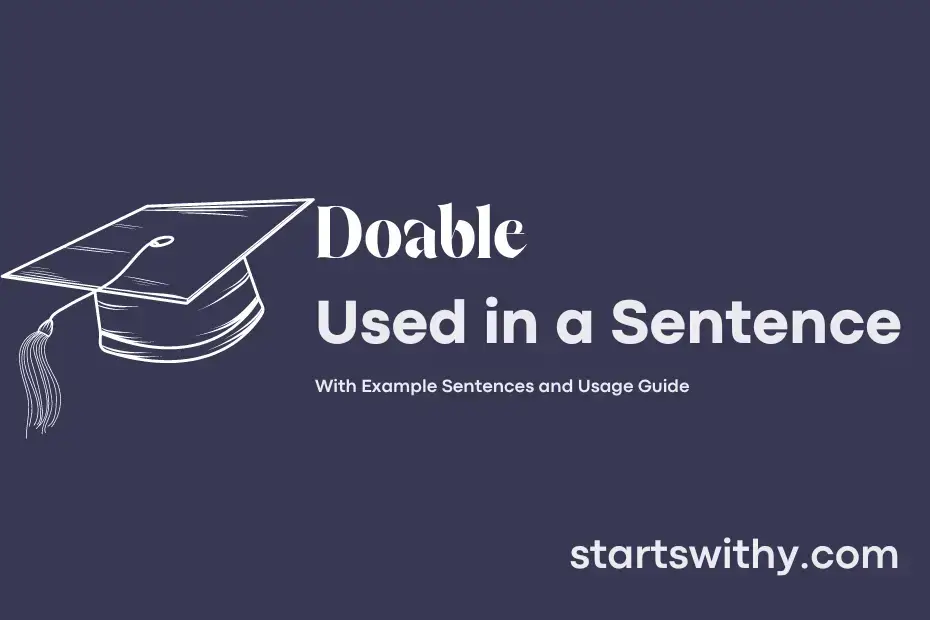 sentence with Doable