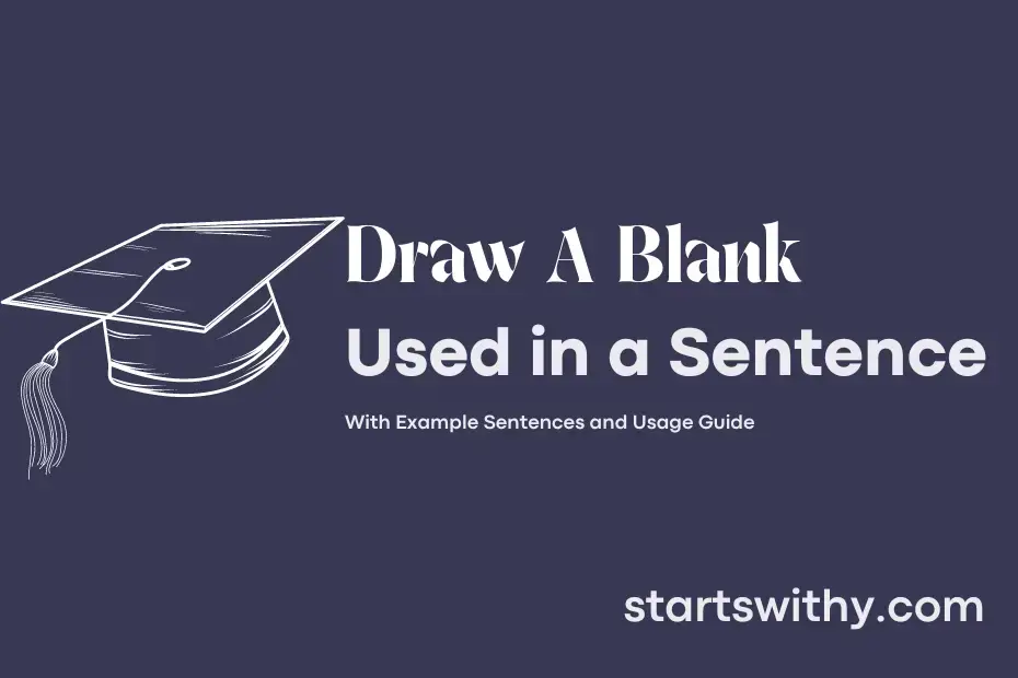 DRAW A BLANK in a Sentence Examples 21 Ways to Use Draw A Blank