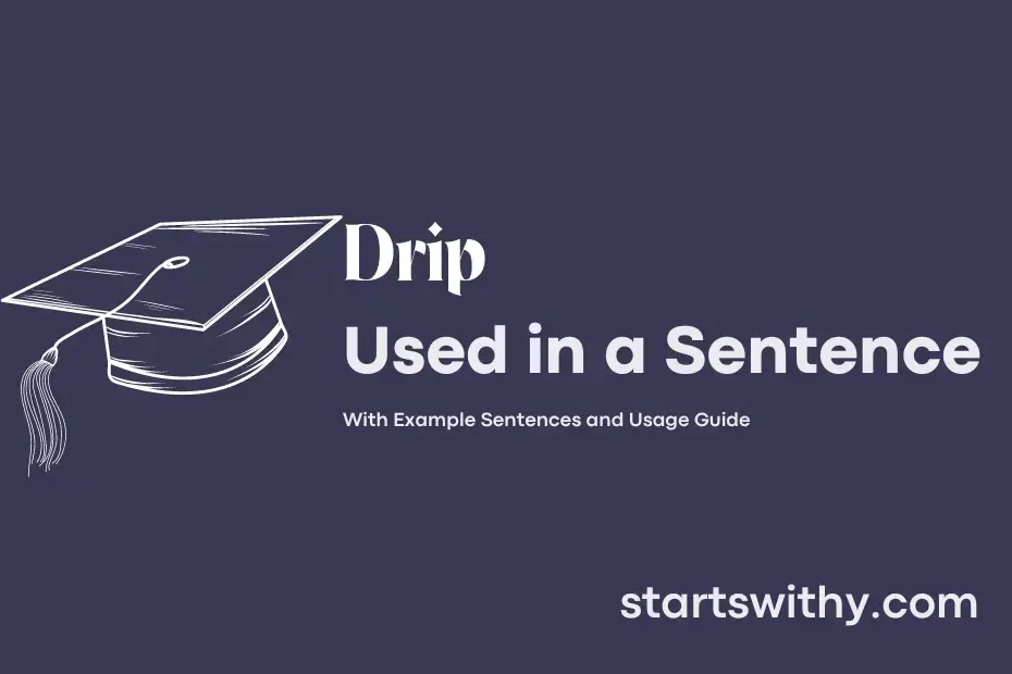 DRIP in a Sentence Examples 21 Ways to Use Drip