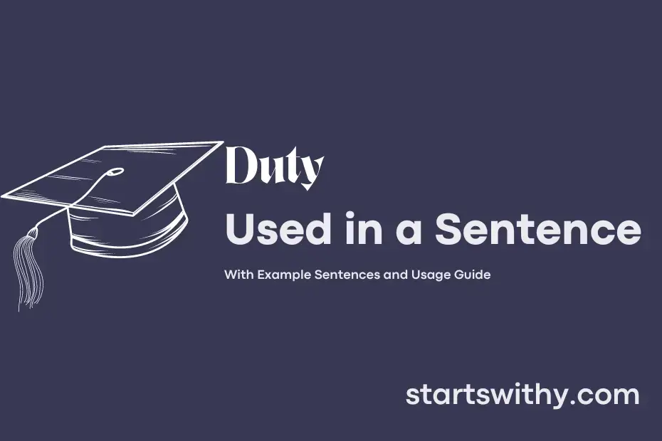 sentence with Duty