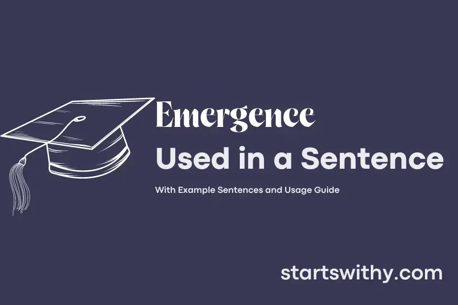 EMERGENCE in a Sentence Examples: 21 Ways to Use Emergence