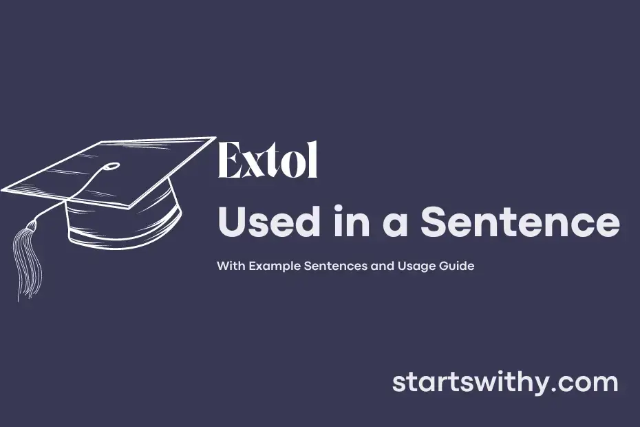 sentence with Extol