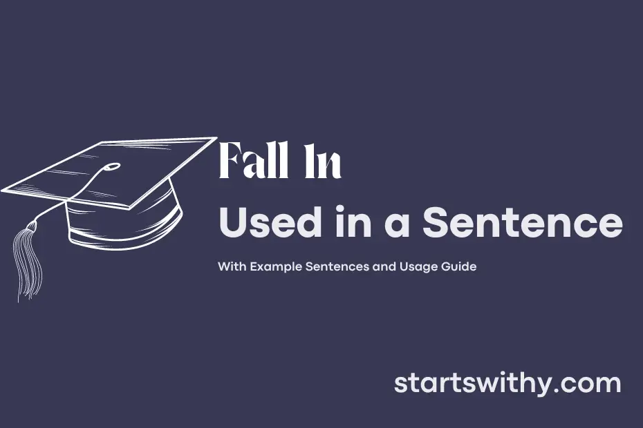 sentence with Fall In