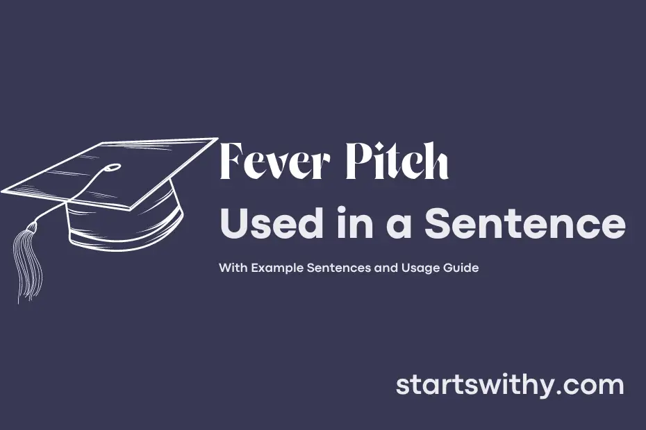 FEVER PITCH in a Sentence Examples 21 Ways to Use Fever Pitch