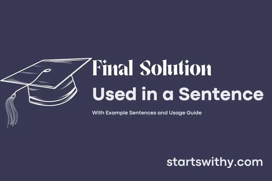 sentence with Final Solution