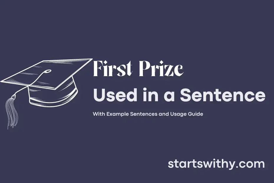 sentence with First Prize
