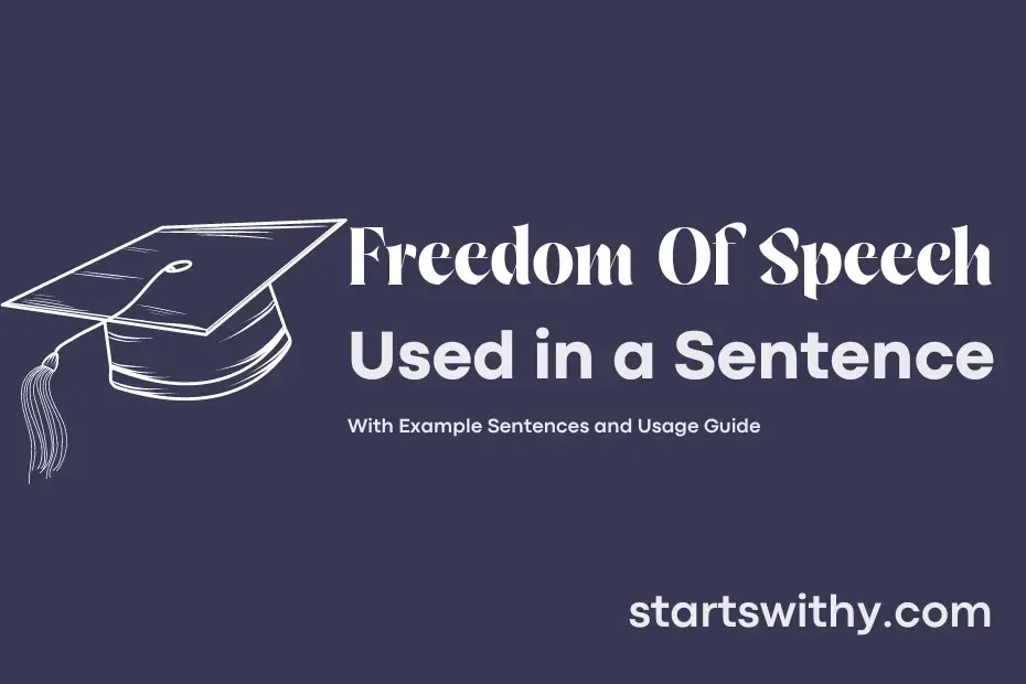 FREEDOM OF SPEECH In A Sentence Examples: 21 Ways To Use Freedom Of Speech