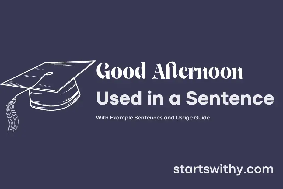 sentence with Good Afternoon