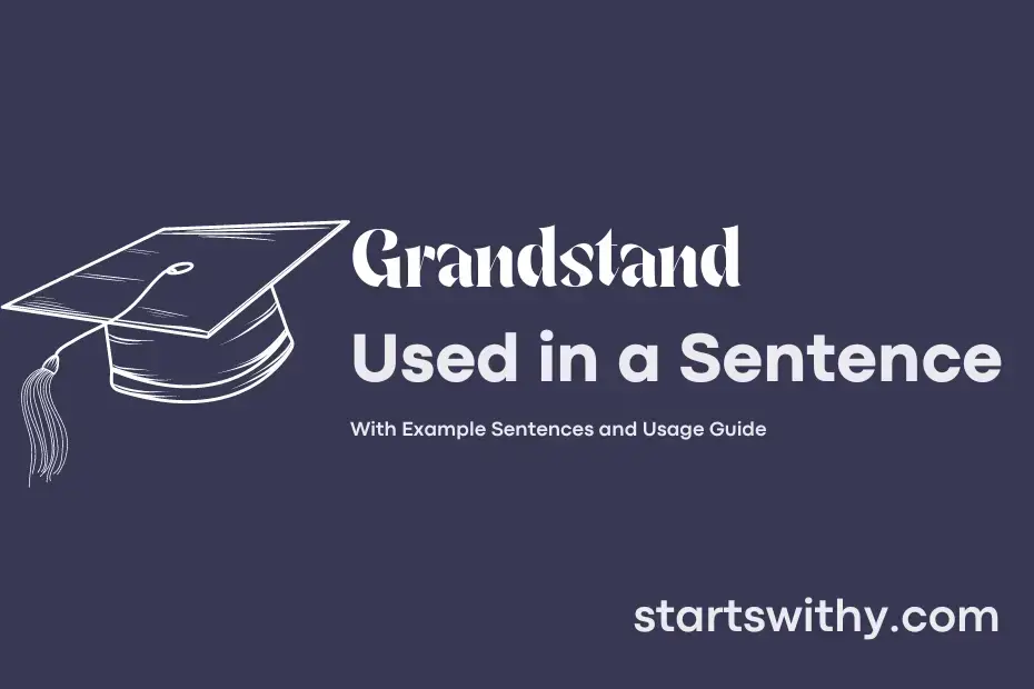 sentence with Grandstand