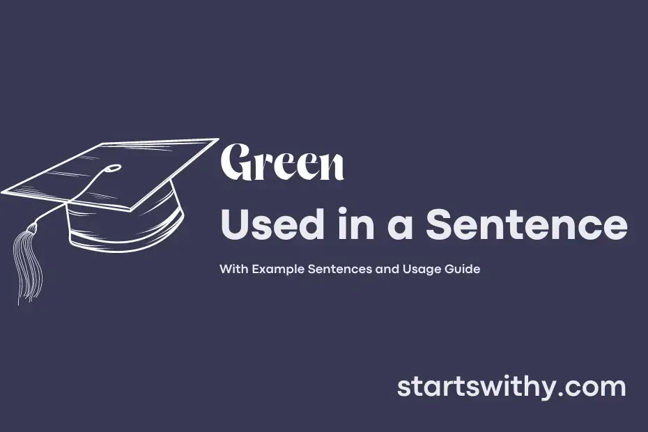sentence with Green