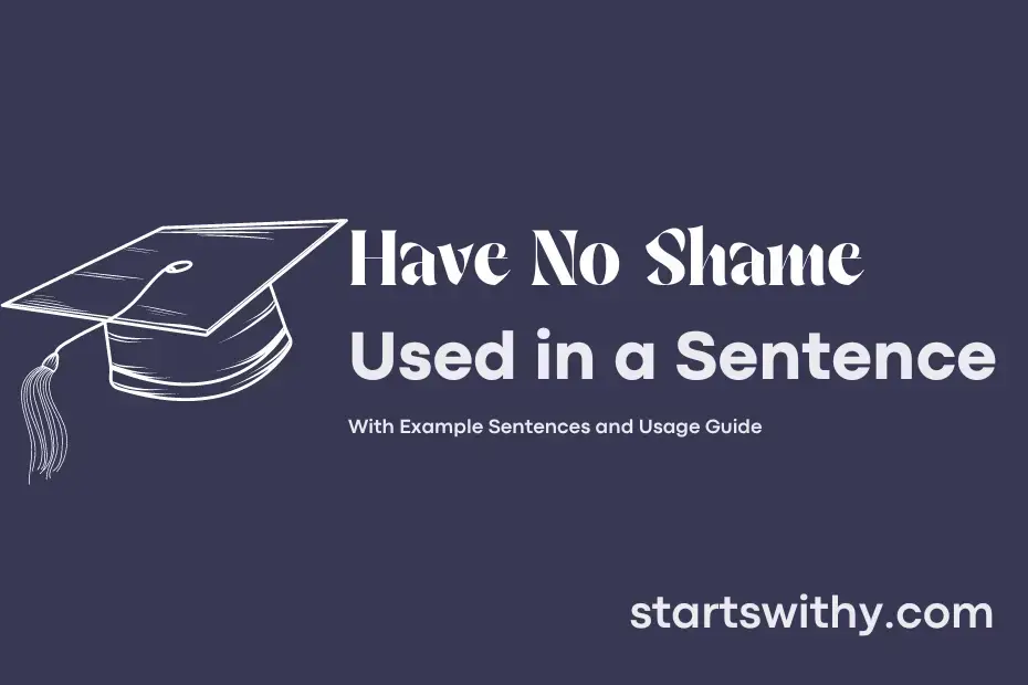 HAVE NO SHAME in a Sentence Examples: 21 Ways to Use Have No Shame