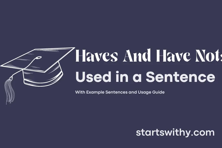 sentence with Haves And Have Nots
