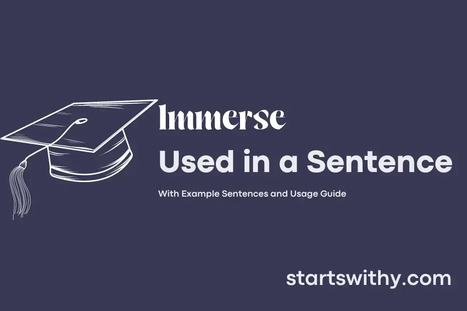 sentence with Immerse