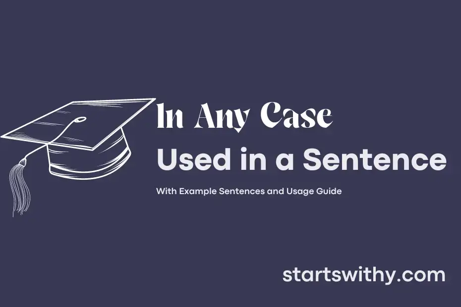 IN ANY CASE in a Sentence Examples: 21 Ways to Use In Any Case