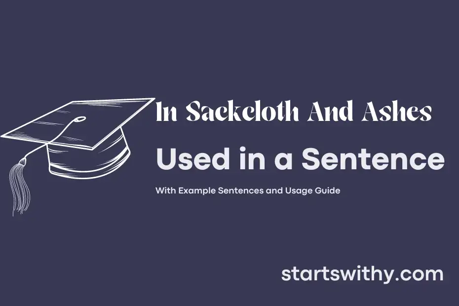 sentence with In Sackcloth And Ashes
